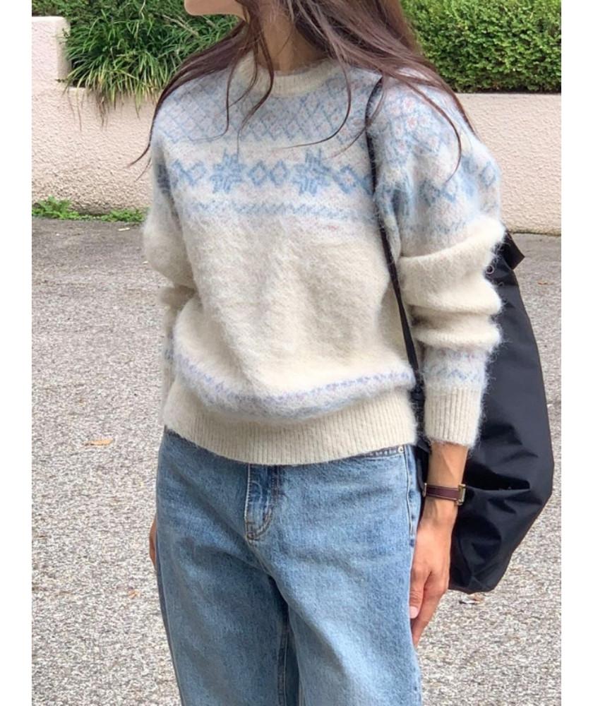 버베인 올슨 빈티지 자가드 니트 2310
