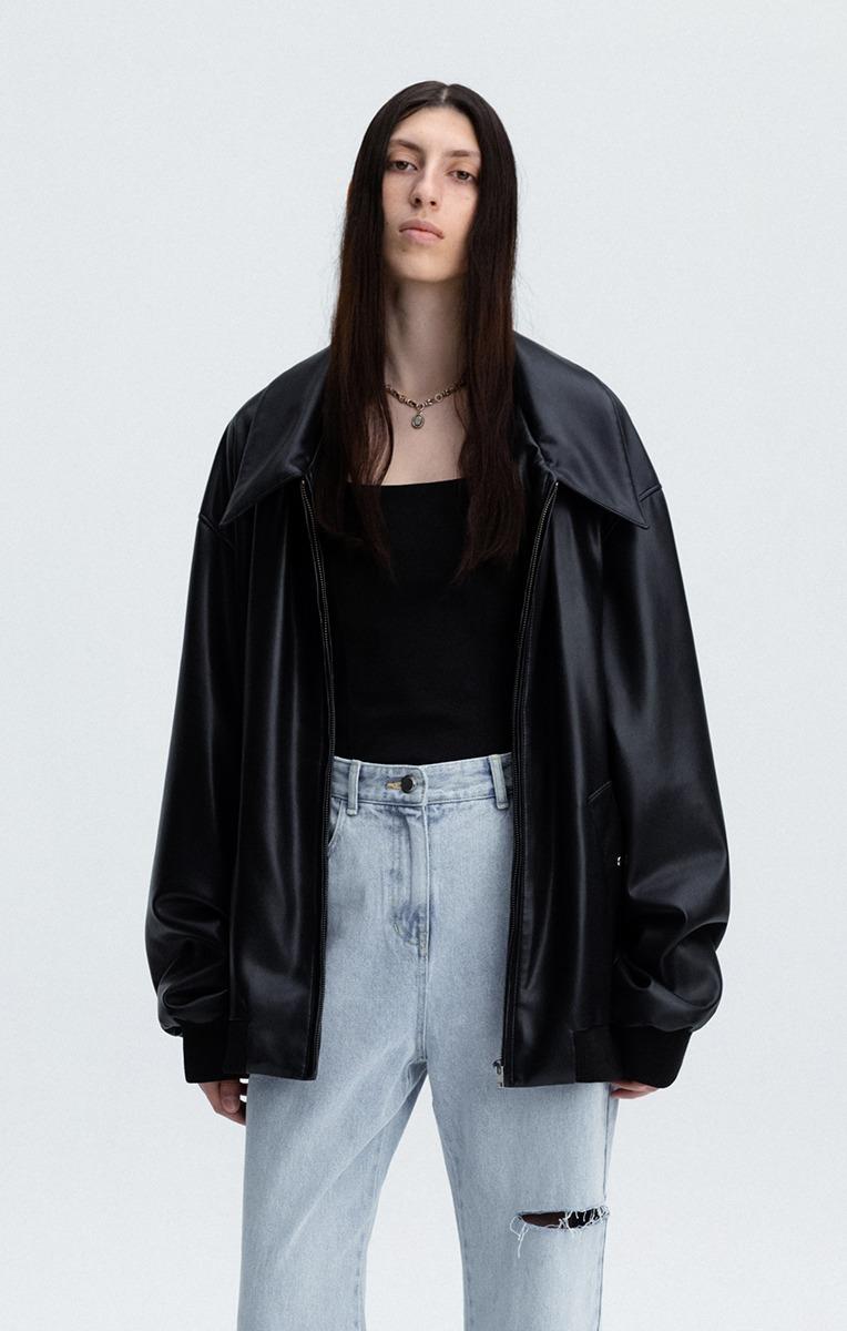 CURBY ECO LEATHER JACKET (BLACK)