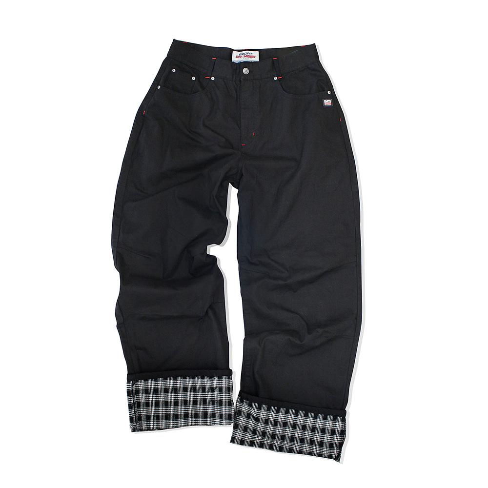 SC 체크 커프 팬츠(블랙)