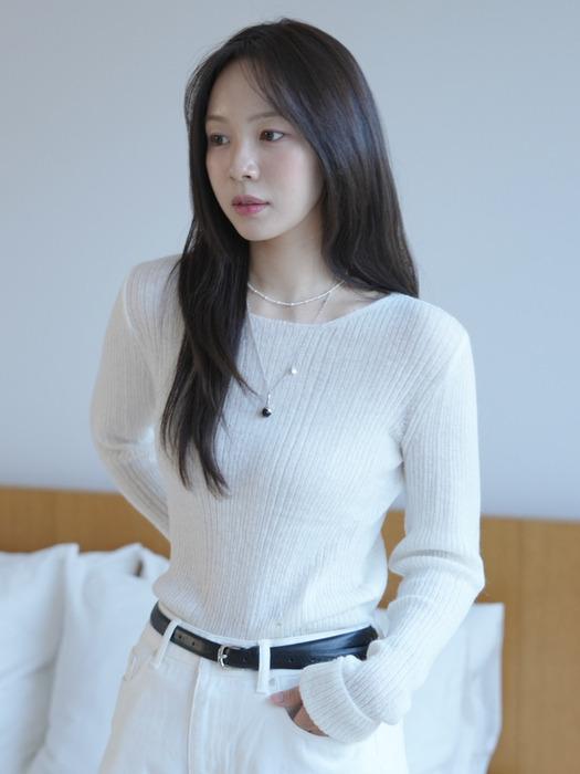 [꼬민지PICK!] Mohair Slim Knit Ivory AT5SWF025IV