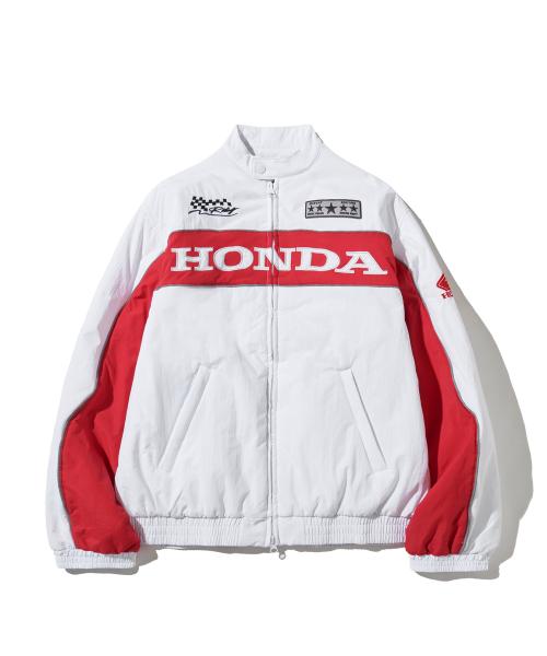 Piping Motorcycle Blouson Jacket White