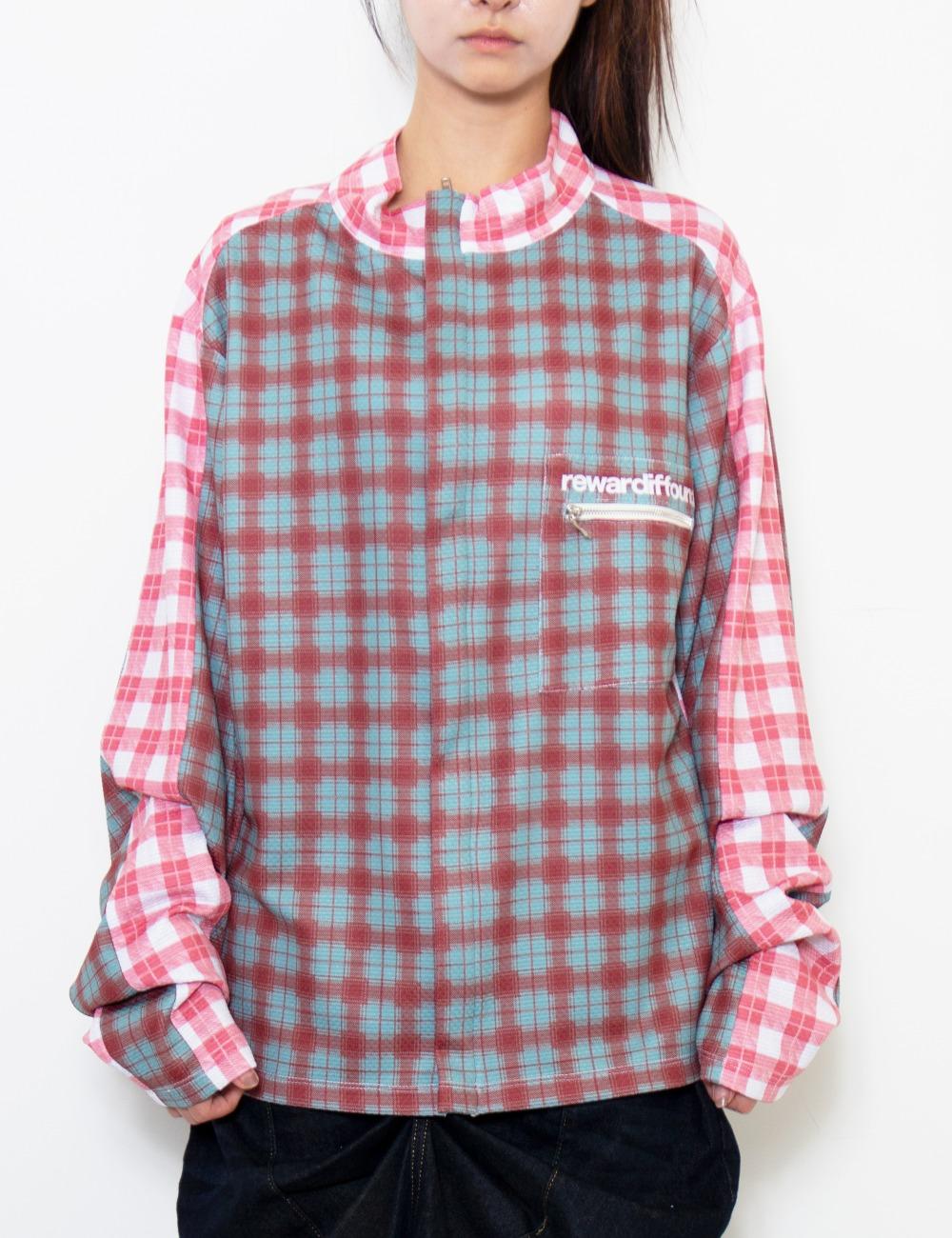 TARTAN SWEAT TOP_BROWN RED