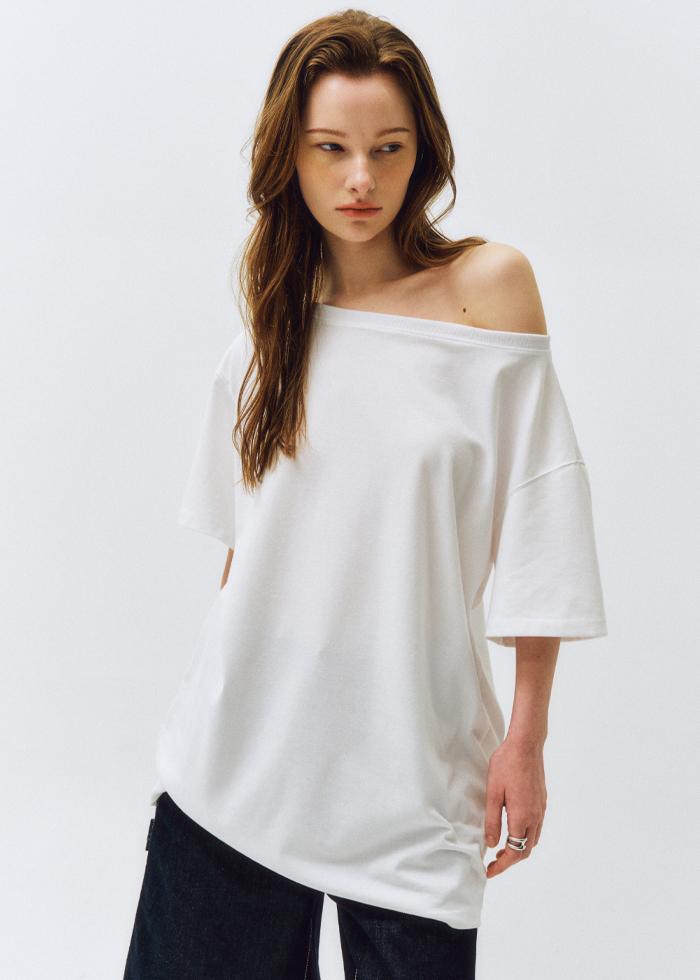 Reversible Off Shoulder T-shirt_CTT362(Ivory)