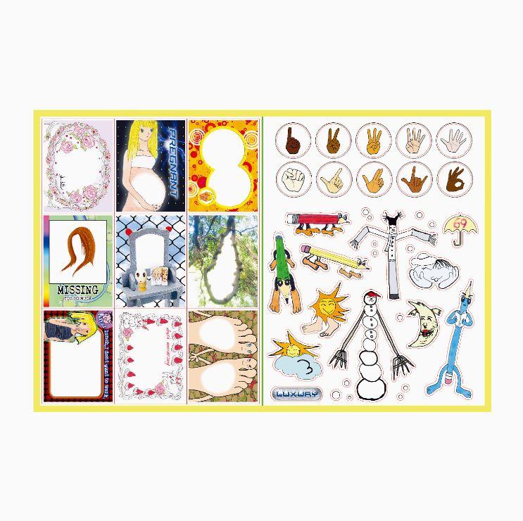 [niptong] luxury 날씨 제스처 연필 투명 프레임 스티커