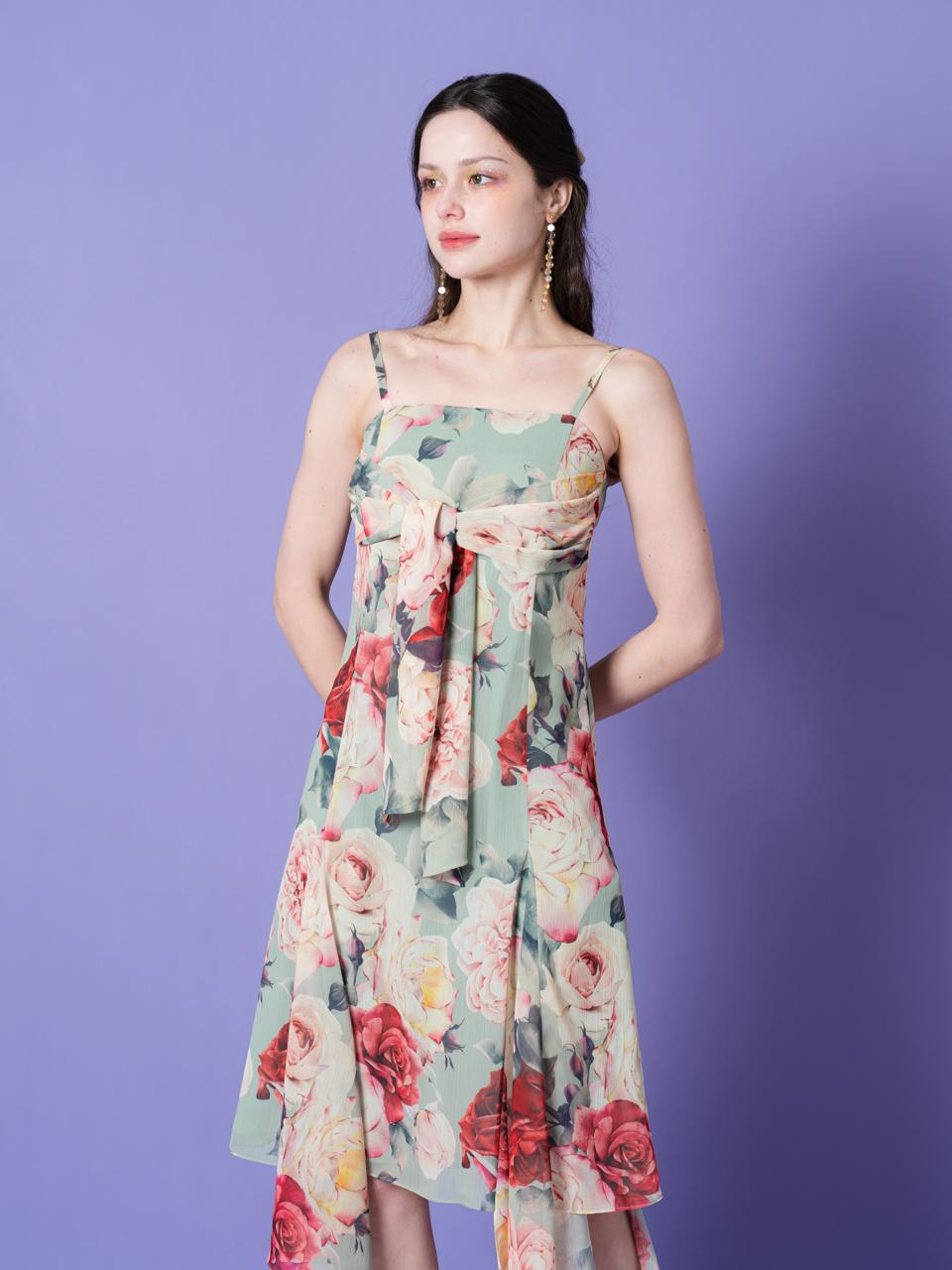 Ribbon Slip Dress (Flower)