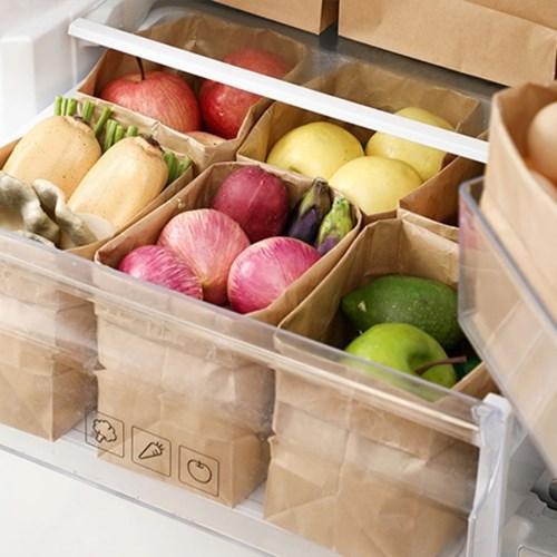 페이퍼 냉장고 정리함 정리 방수 3size 크라프트 종이 포장 봉투