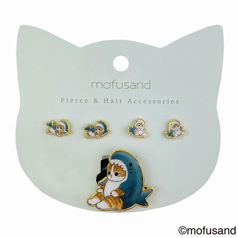 mofusand 귀걸이 및 머리카락 고무 a