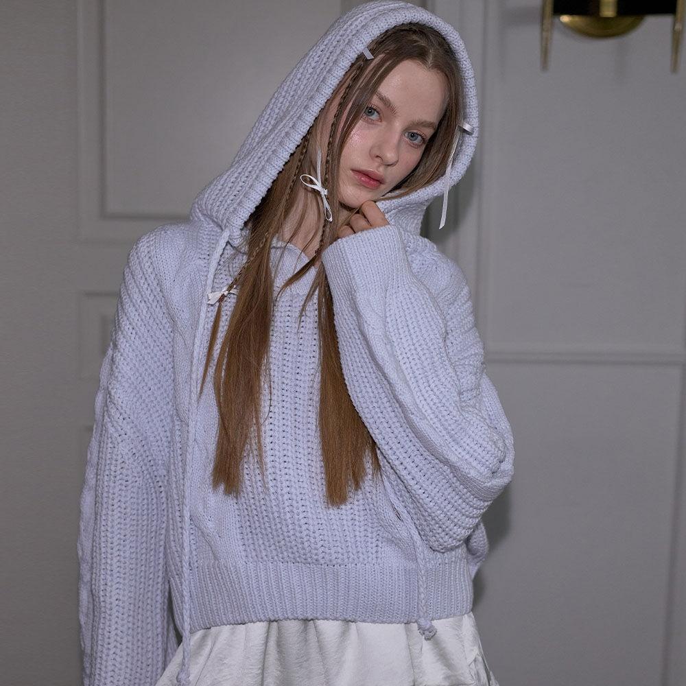 Mellow Hood Knit [Sky Blue]