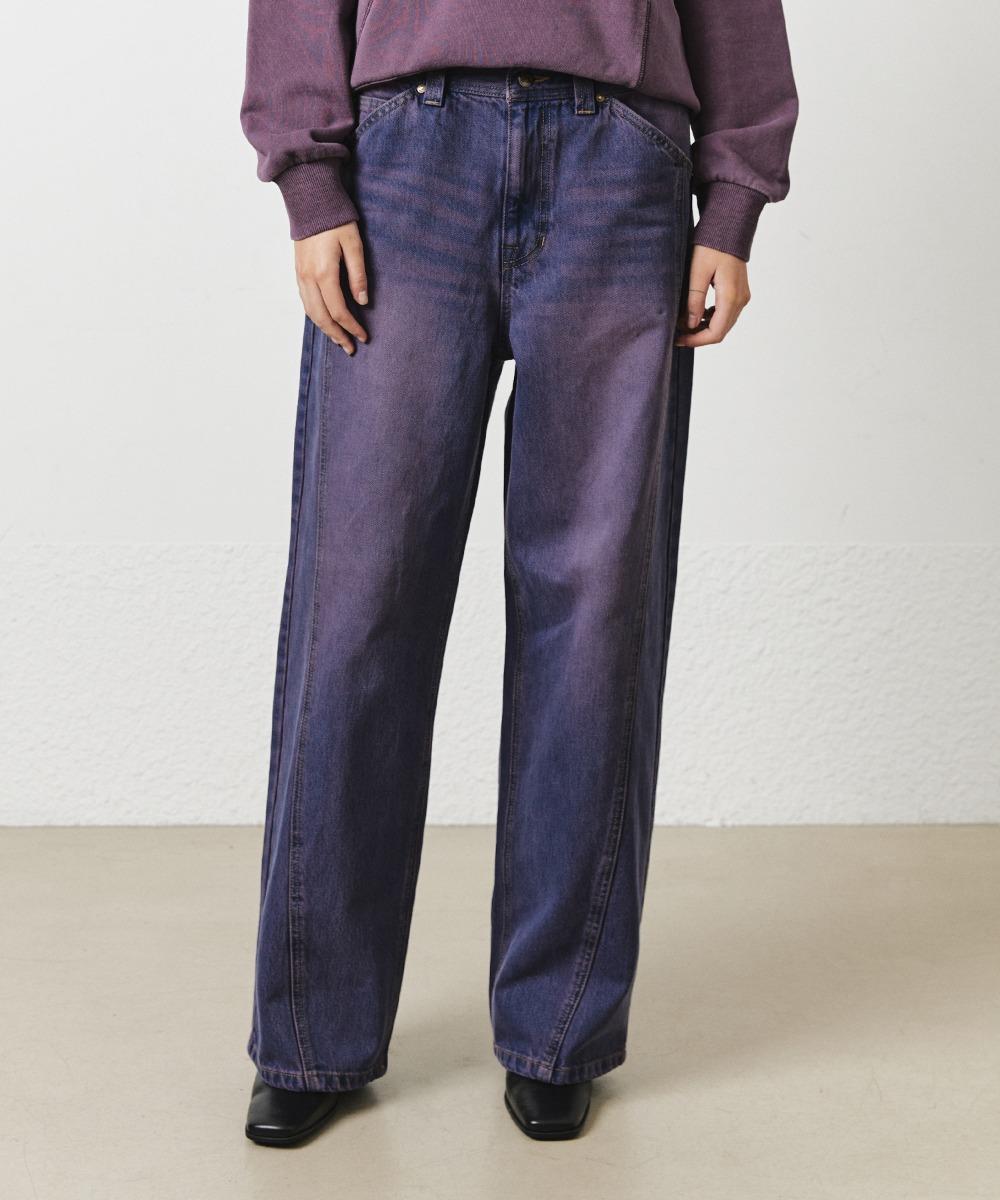 [FallettXLee] 워시드 데님 팬츠 퍼플