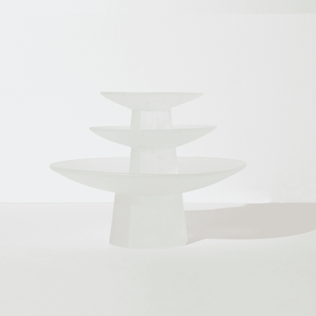 팔각 굽 접시 - 화이트 (3 sizes)