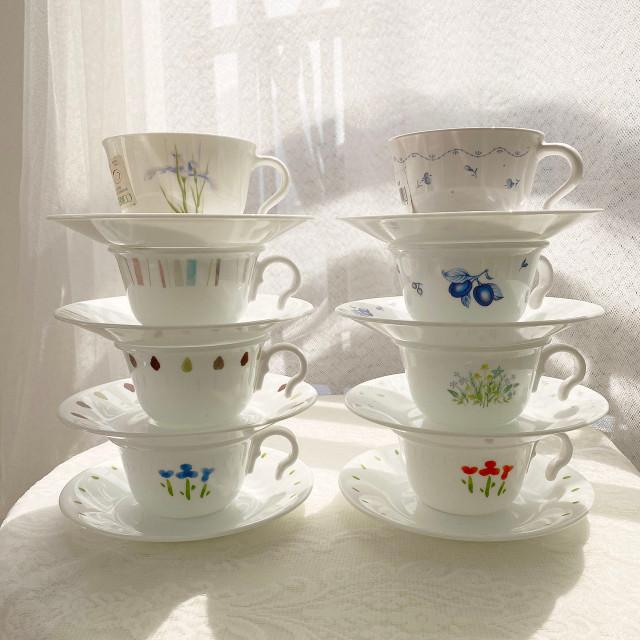 [코렐] 빈티지 코렐 갈고리 찻잔 후크 커피잔세트 미사용 새상품 난초 블루엘레강스 블루베리 핸디크래프트 허브 씨드 루즈트리오 리틀블루