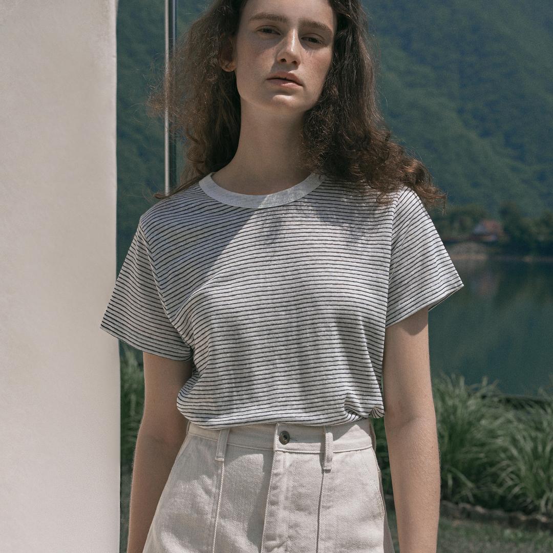 [6/23 순차발송] Vacation linen t-shirt (ivory)