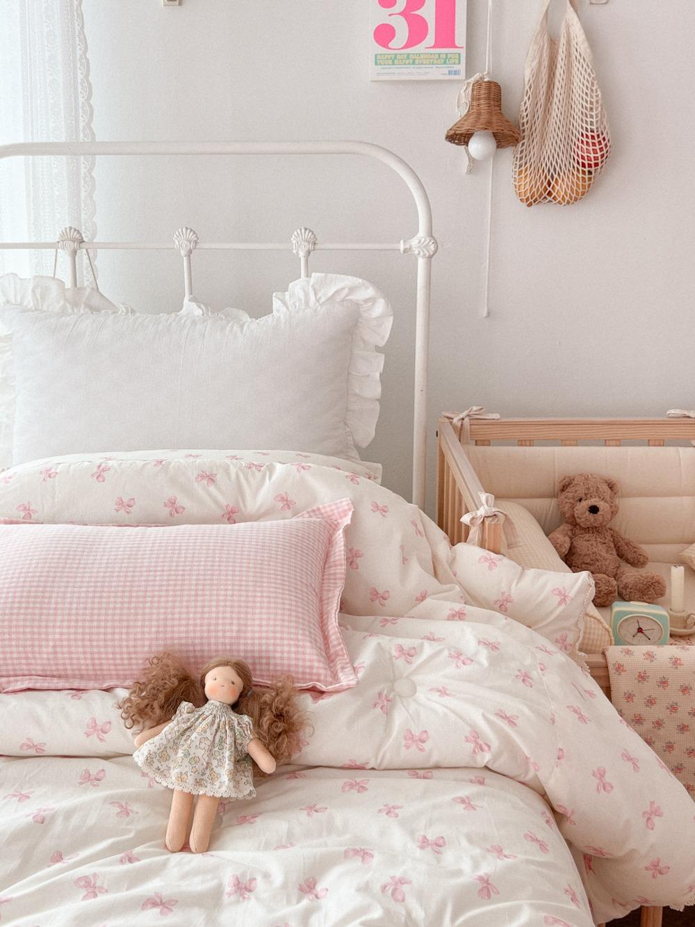 빈티지 핑크리본 쁘띠토숀 모달차렵이불 사계절/간절기 두께