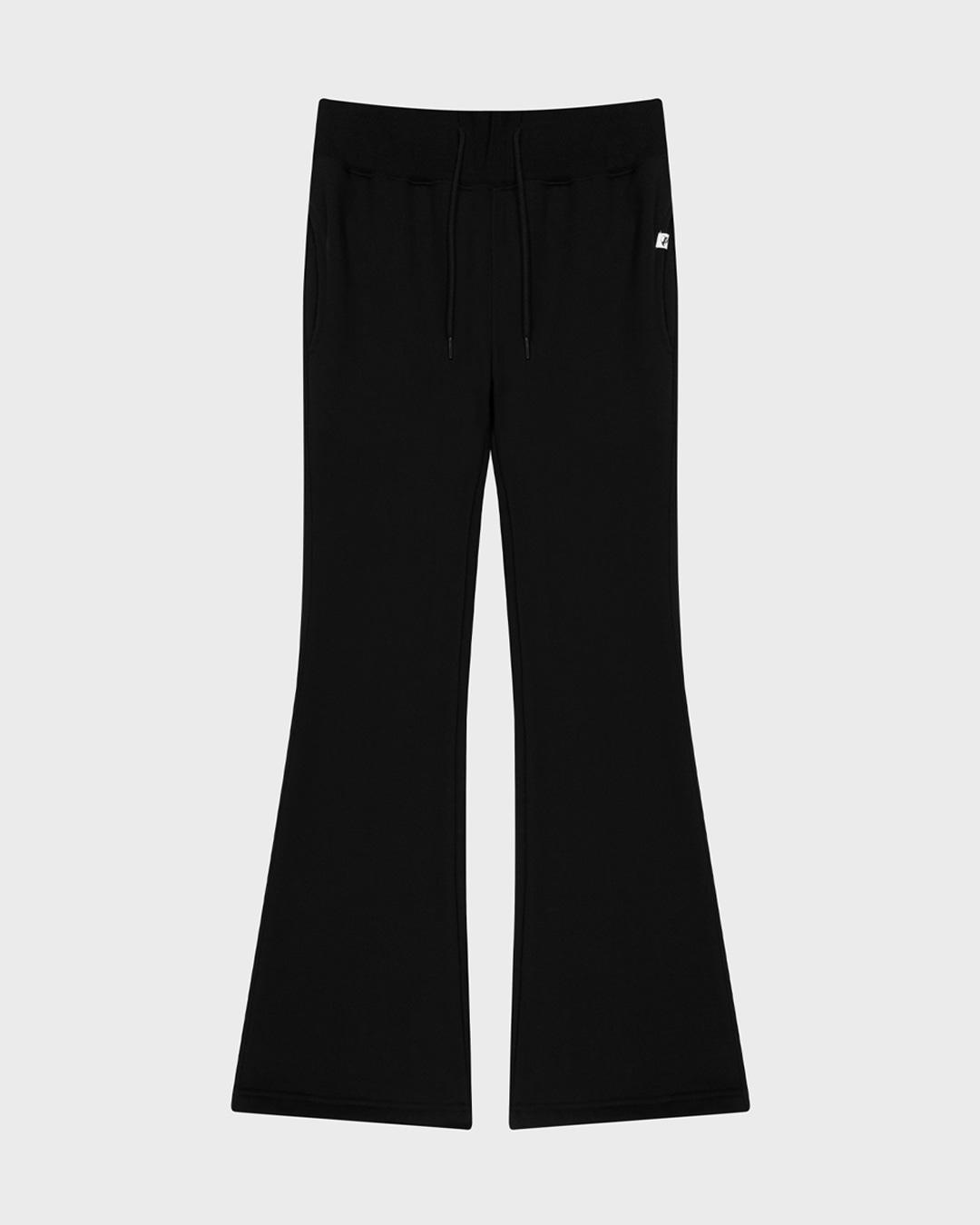 ESSENTIAL FLARE SWEAT PANTS-BLACK