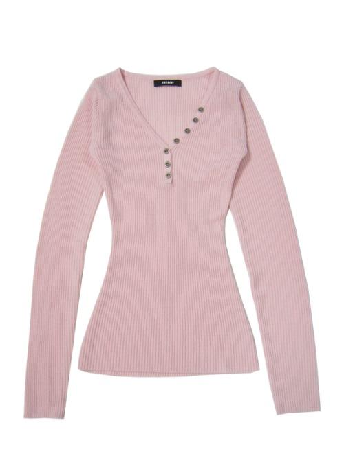 [E.E] IS BUTTON KNIT_BABY PINK