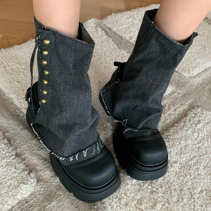 [RB4538] 리코스 레이어드 데님부츠