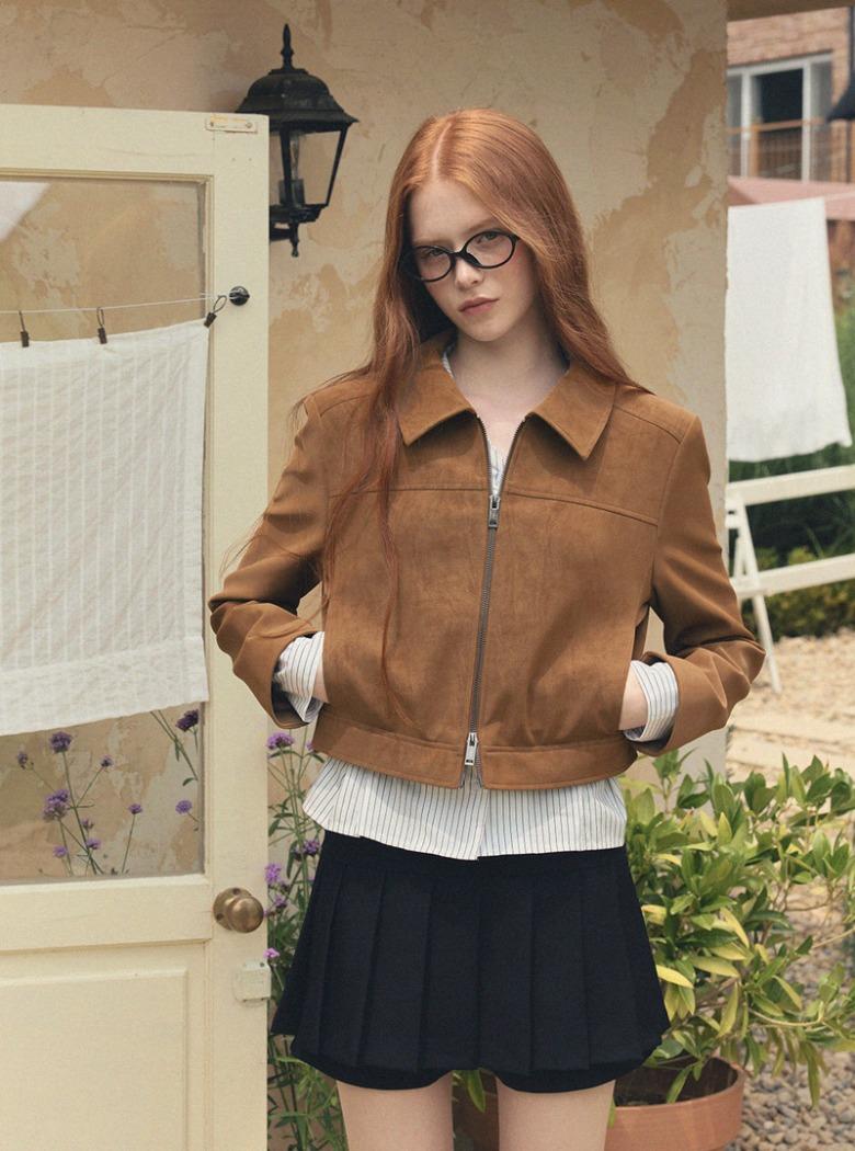 트위 [직잭단독/햄치즈'pick] 잇토 크롭 스웨이드 자켓