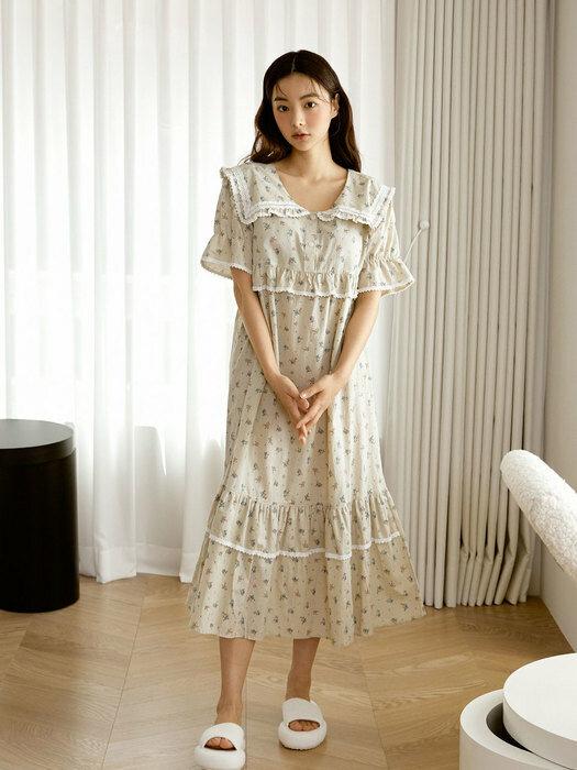 여성 버베나 크리즈코튼 원피스(반소매빅카라넥)