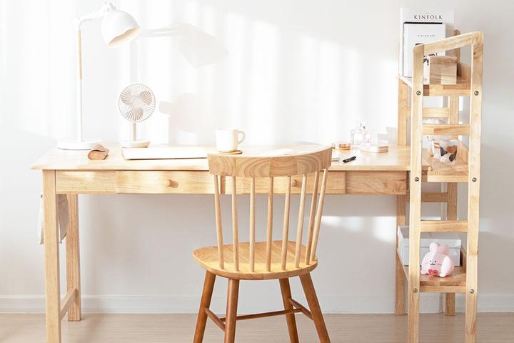 몬타 1680 h형 3단 고무나무 원목 컴퓨터 책상 책장 데스크