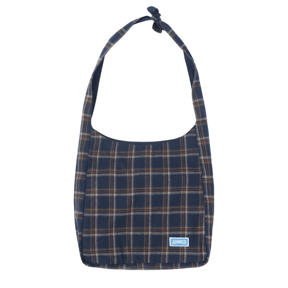 Plaid Crossbody - Navy