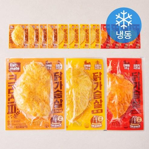잇메이트 크리스피 닭가슴살 혼합 90g x 3종 x 5팩 세트 (냉동) - 간편닭가슴살 | 쿠팡