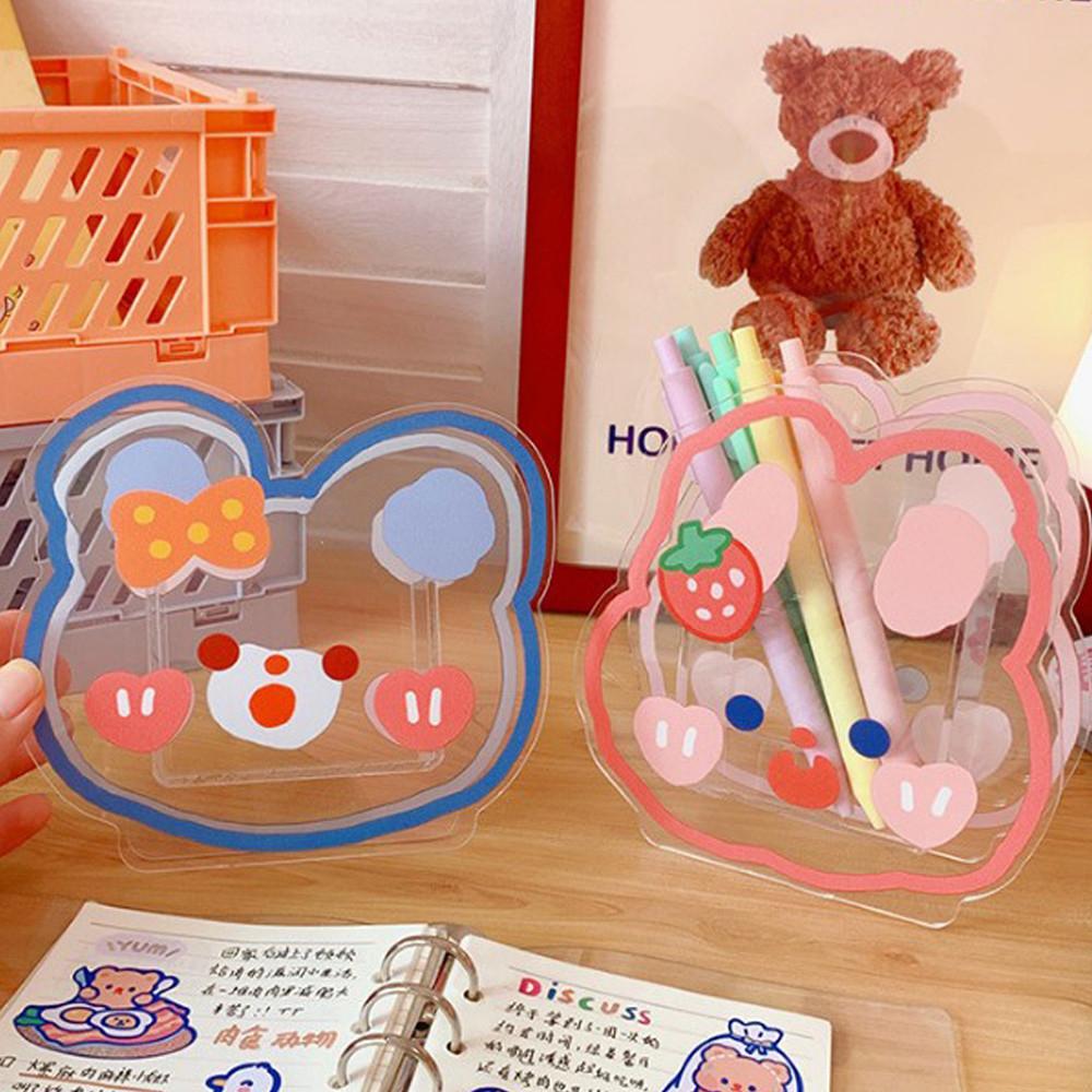 귀여운 아크릴 연필꽂이 데스크 다용도 펜꽂이