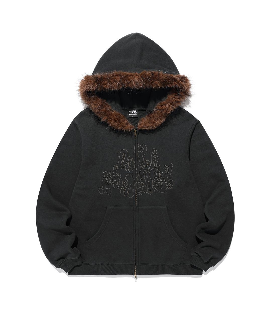 dark fantasy fur hoodie zip up[black]