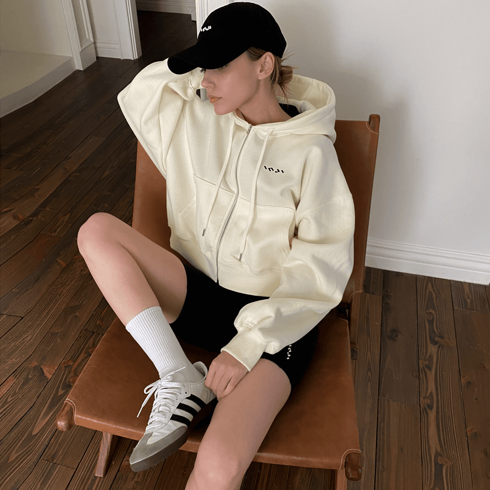 Active Crop Hoody Zip-Up 버터크림