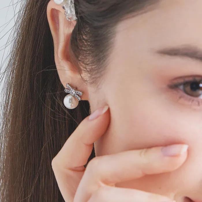 [실버925post] Lovesome Pearl Earrings