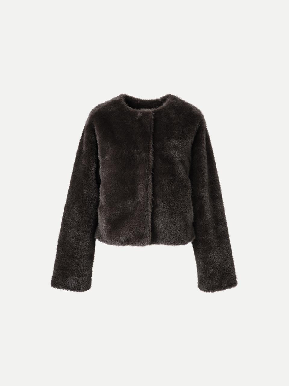 [7차리오더] 트렌디 퍼 크롭 재킷 (2COL)