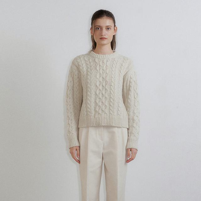 Baker Cable Sweater in Cream