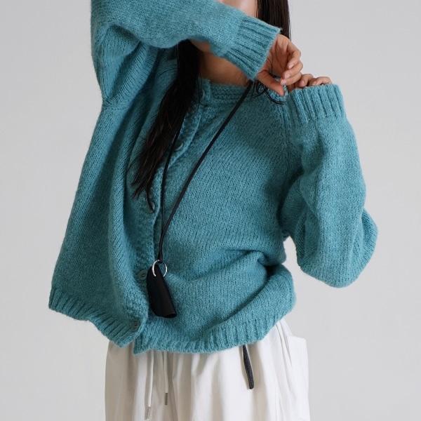 만다린트리 [알파카] 소다 기본핏 컬러 니트 가디건 2 color