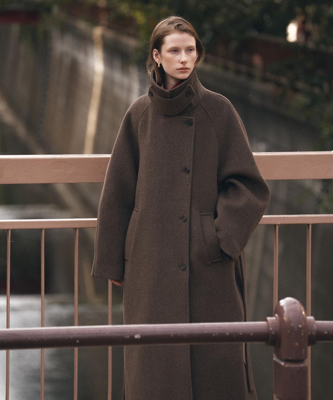 시야쥬 SIOT4164 언밸런스 벨티드 발마칸 코트_Brown