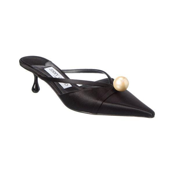 사나 50 블랙 새틴 뮬