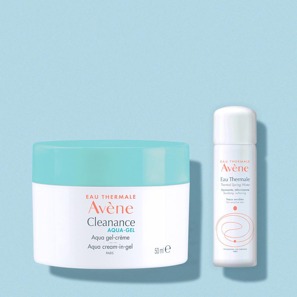 [라이브 단독] 아벤느 클리낭스 아쿠아 크림 인 젤 50ml (진정 수분 젤 크림) + 오 떼르말 50ml 증정