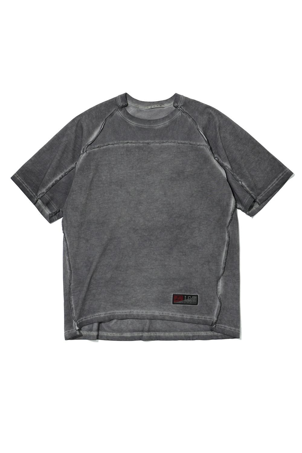 RAW EDGED CUT T-SHIRT charcoal