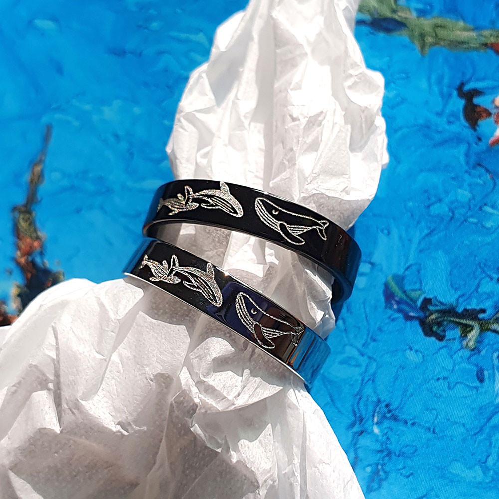 무료배송 / 고래 후원 반지 유기견 유기묘 추가 기부 - 우정 커플링 써지컬스틸