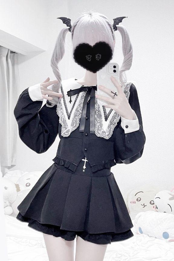 【MA*RS】【２点SET】クロス刺繍短丈セットアップ - ブラック size-F-Ma*rs WebStore by LiLimPark