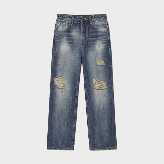96 VINTAGE DAMAGED WASHING JEANS (DARK BLUE)