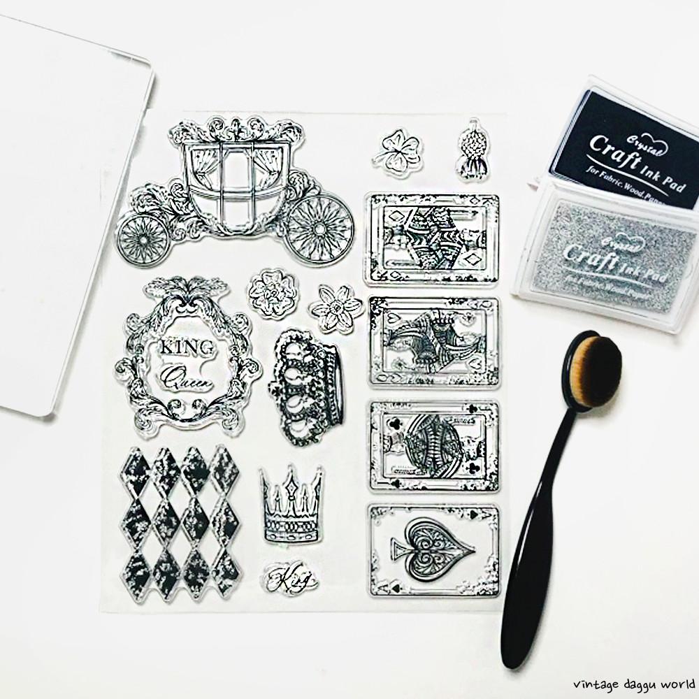 클리어스탬프 빈티지 다꾸 스팸프 고무 도장 다이어리스탬프