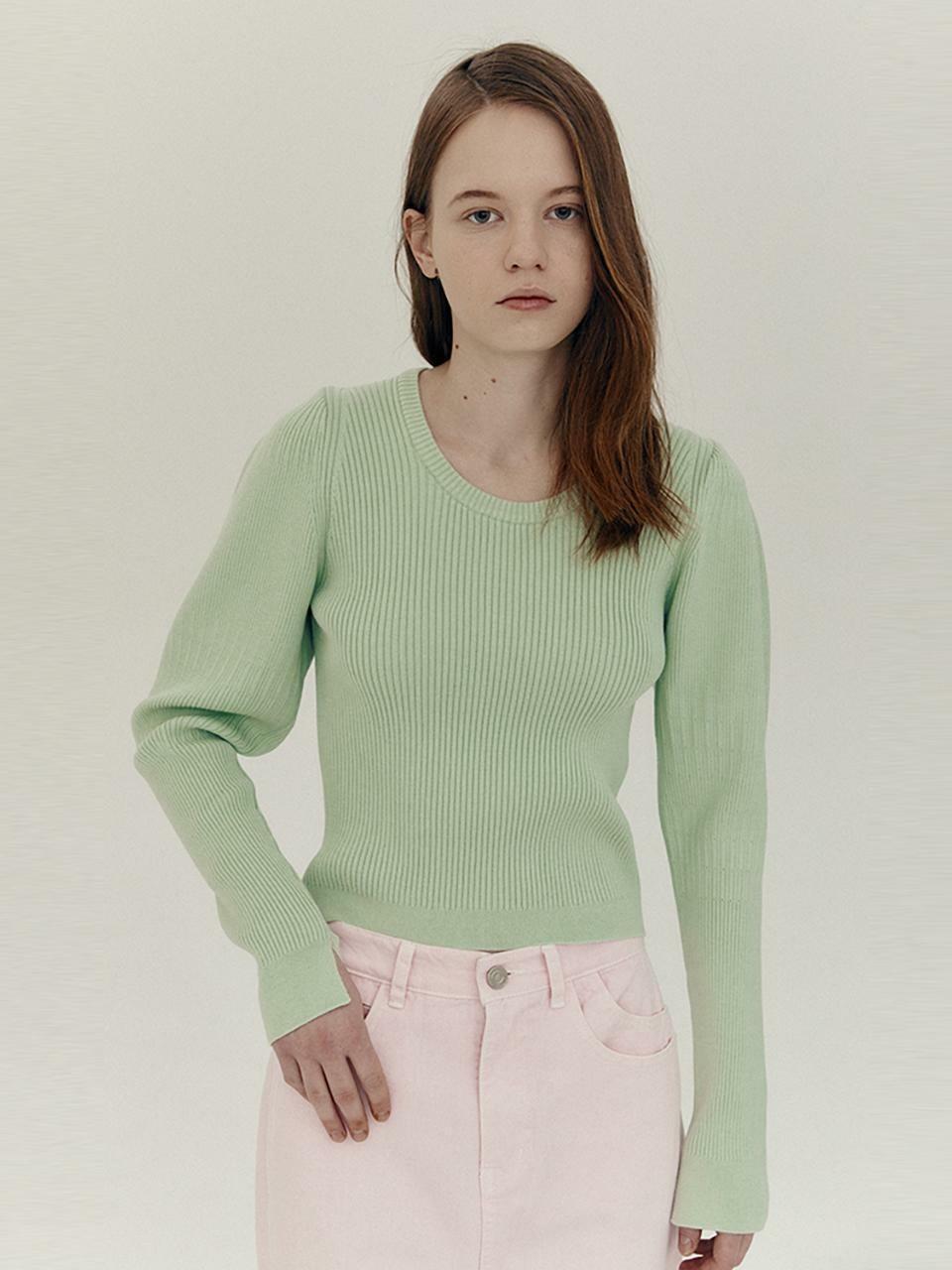 VOLUME SLEEVE KNIT_MINT