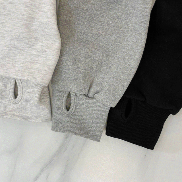 [힙템] 루즈핏 워머 무지 맨투맨