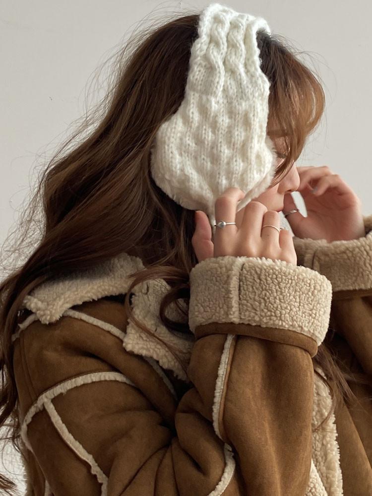 더블 꽈배기 니트 귀도리 귀마개 8color