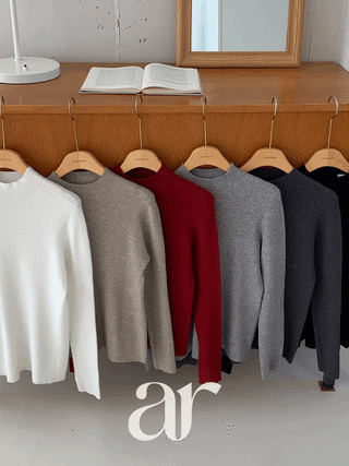 (슬림한실루엣/레이어드활용도UP♥) 르엔브 베이직 골지 반폴라 니트