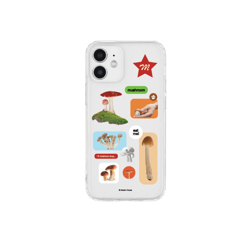 I LOVE Mushroom 투명 젤하드 케이스
