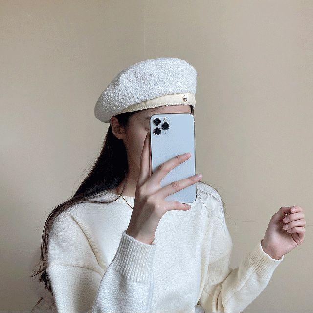 울 트위드 베레모