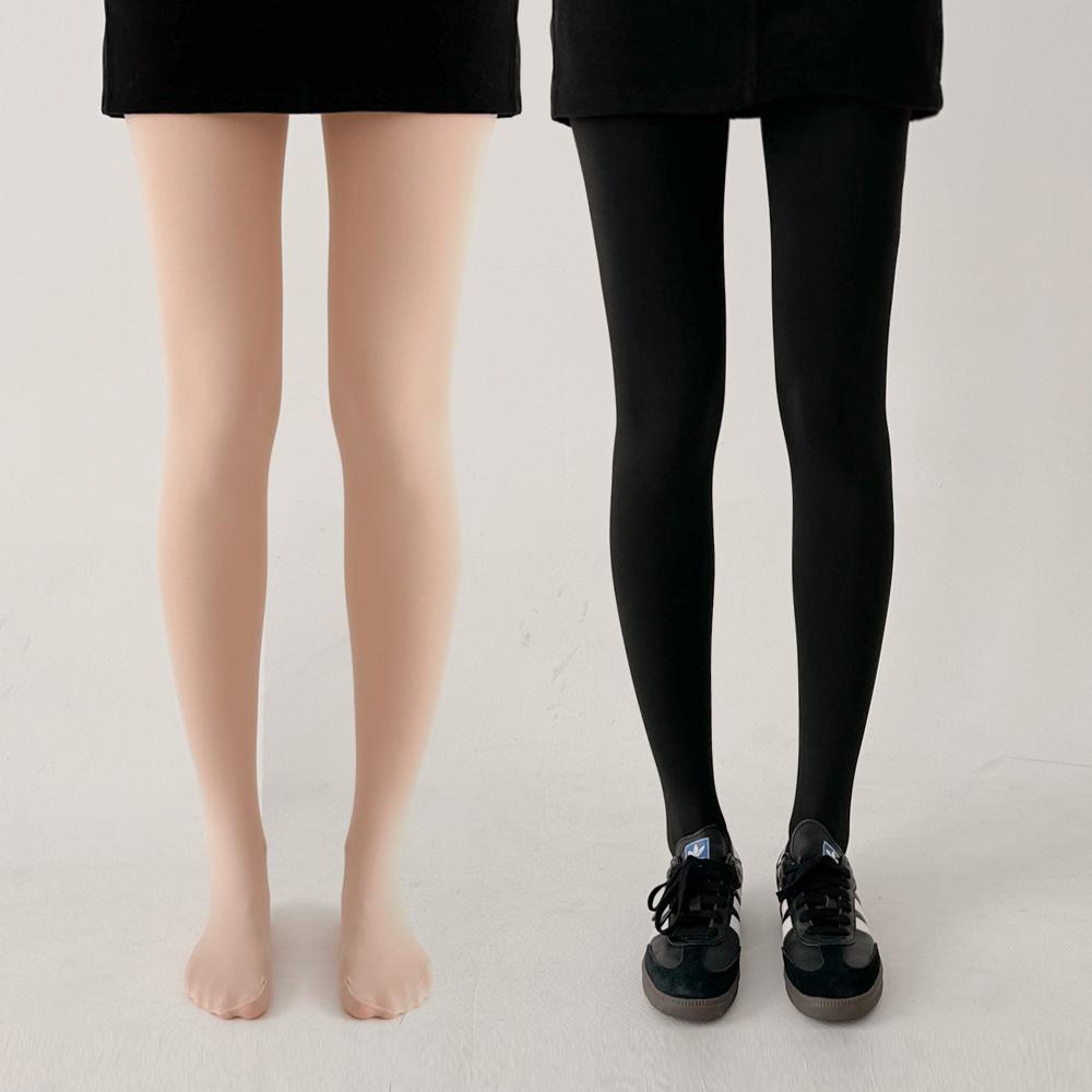 블루씨티 [두툼한220g/융기모] 배조임없는 편안한 발열기모 유발 겨울 레깅스 검정 살색 스타킹 2color