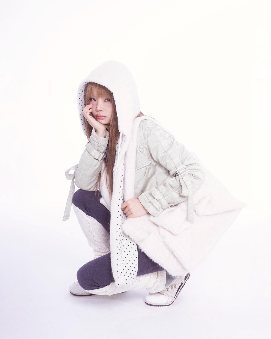 Fluffy Hood muffler (ivory)
