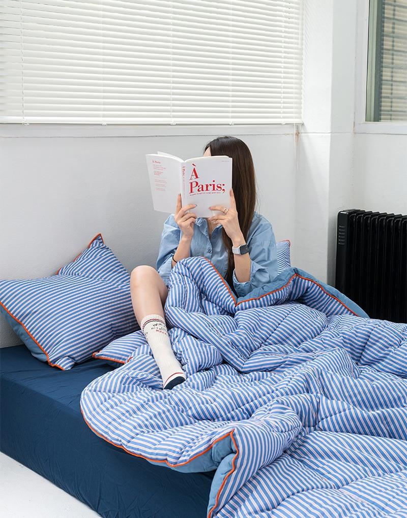 [NEW] 오디너리 스트라이프 순면+랜징모달100% 체온조절 차렵이불세트 (SS/Q) 7colors