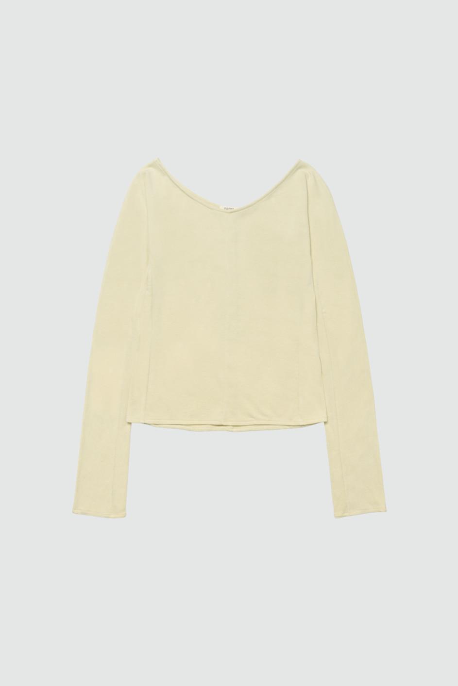 WIDE NECK LONG SLEEVE TOP, CREAM